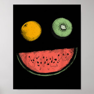 Cool Watermelon Lemon Kiwi Veggie Plant Diet World Poster