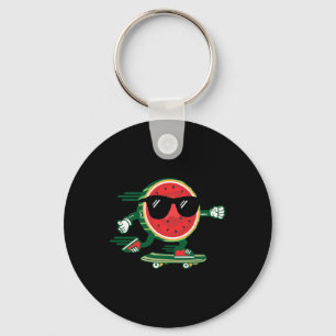 Cool Watermelon Skateboarding 90's Vintage Summer Key Ring