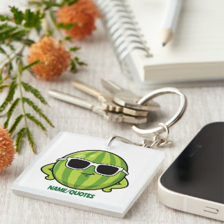 Cool Watermelon Sunglasses Cartoon Graphic Key Ring