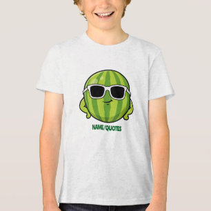 Cool Watermelon Sunglasses Cartoon Graphic Tri-Blend Shirt