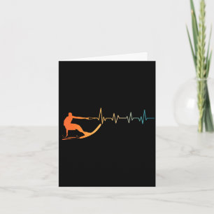 Cool waterski art for men women water ski coach card