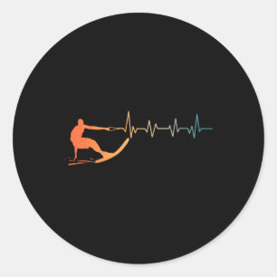 Cool Waterski Art For Men Women Water Ski Coach Wa Classic Round Sticker