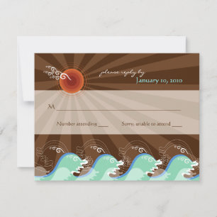 Cool Waves and Brown Sun RSVP / Reply Card