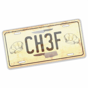 Cool Weathered Rusting Chef Car Licence Plate