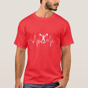 Cool Weightlifting Heartbeat Gift for Sport girl T-Shirt