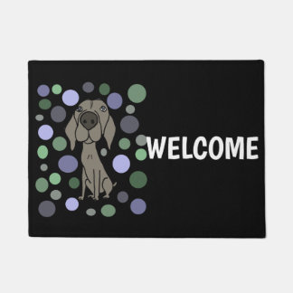 Cool Weimaraner and Circle Pattern Abstract Art Doormat