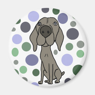 Cool Weimaraner and Circle Pattern Abstract Art Magnet