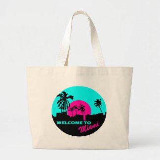 Cool Welcome to Miami design Large Tote Bag