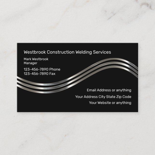Cool Welding Construction Business Card (Front)