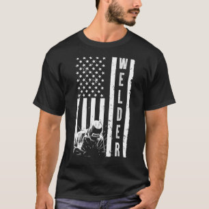 Cool Welding US Flag Art For Men Women Welder Weld T-Shirt