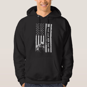 Cool Welding Us Flag For Men Women Welder Welding Hoodie