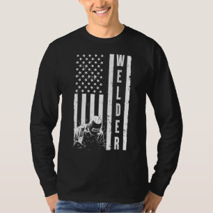 Cool Welding Us Flag For Men Women Welder Welding T-Shirt