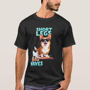 Cool Welsh Corgi Surfing Dog 3 T-Shirt