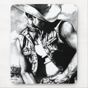 Cool Western Cowboy Masculine Art Modern Mouse Mat
