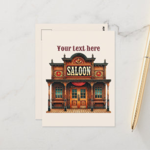 Cool Western Saloon add message Postcard