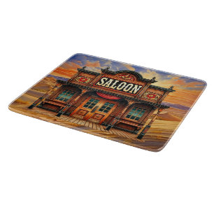 Cool Western Saloon mancave bar Cutting Board