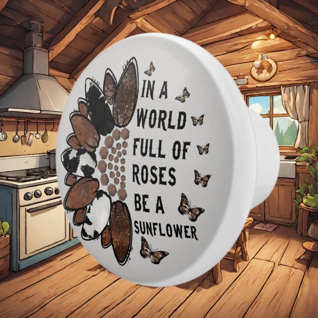 cool Western sunflower inspiration Ceramic Knob (Creator Uploaded)