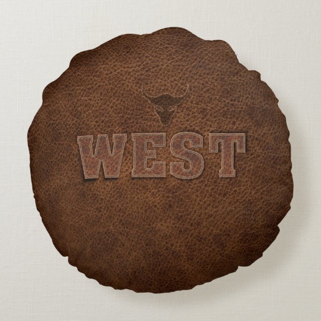 Cool Western Text - Customise It Round Cushion (Back)