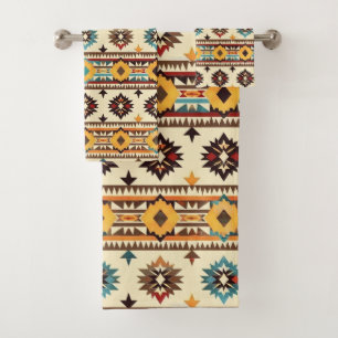 Cool Western tiled pattern Bath Towel Set