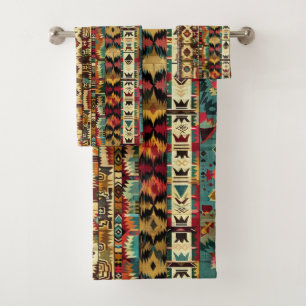 Cool Western tiled pattern  Bath Towel Set