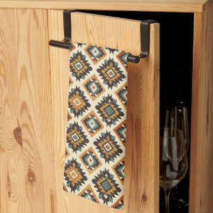 Cool Western tiled pattern Tea Towel