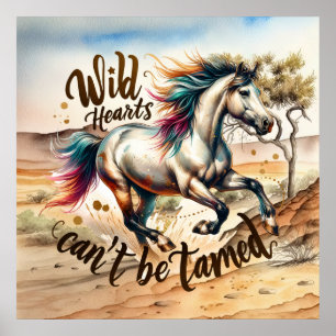 Cool Western wild hearts horse Poster
