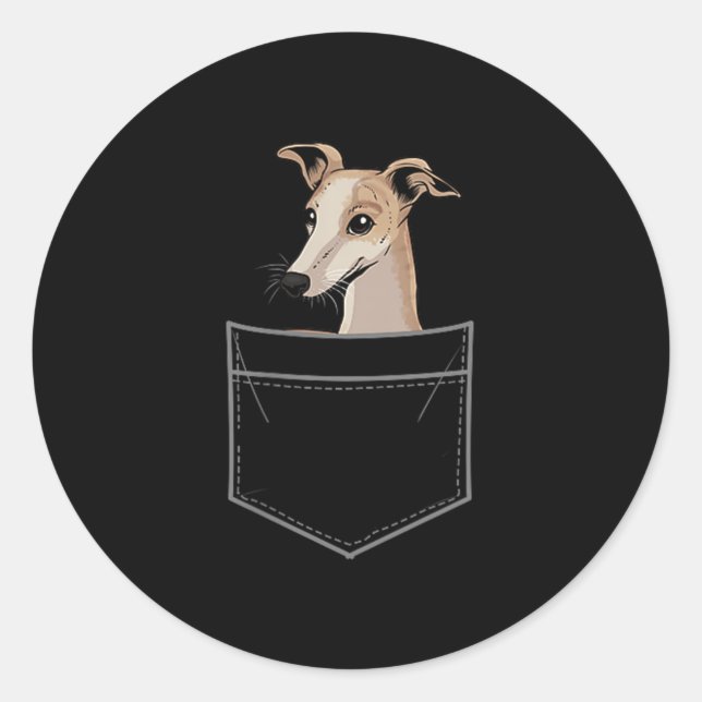 Cool Whippet Design For Men Women Pet Dog Whippet  Classic Round Sticker (Front)