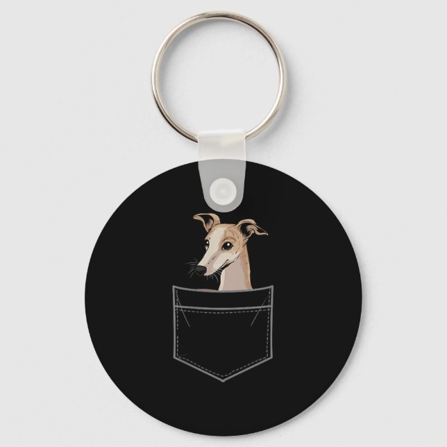 Cool Whippet Design For Men Women Pet Dog Whippet  Key Ring (Front)