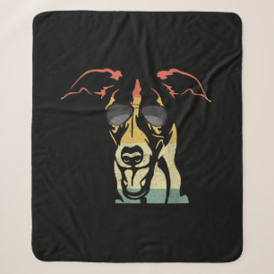 Cool Whippet Lover Dogs Retro Vintage T-Shirt Sherpa Blanket