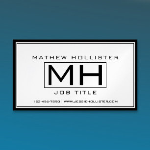 Cool White & Black Professional Magnetic Business Card