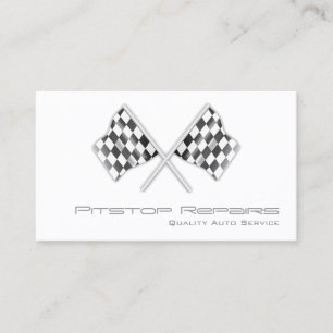 Cool White Chequered Flag Business Card