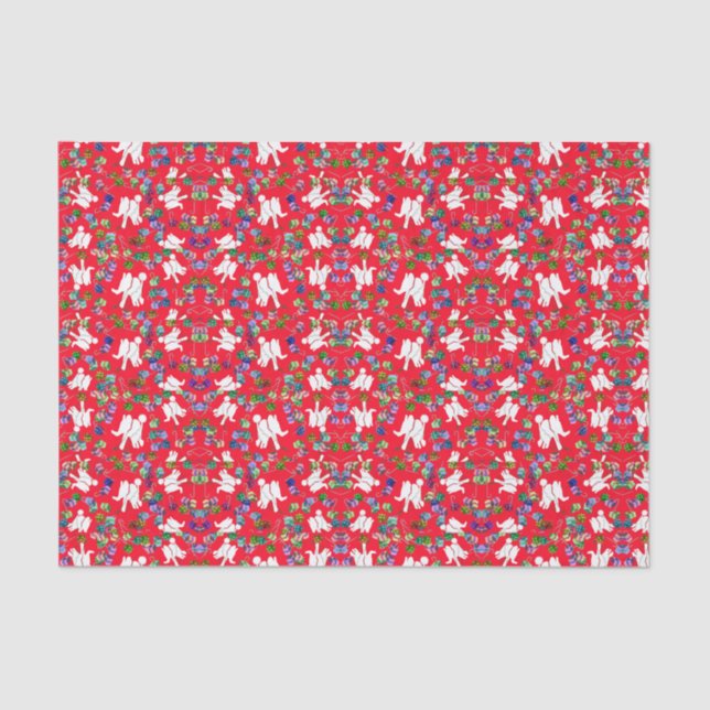 Cool white elephant Christmas gift tissue paper (Front)