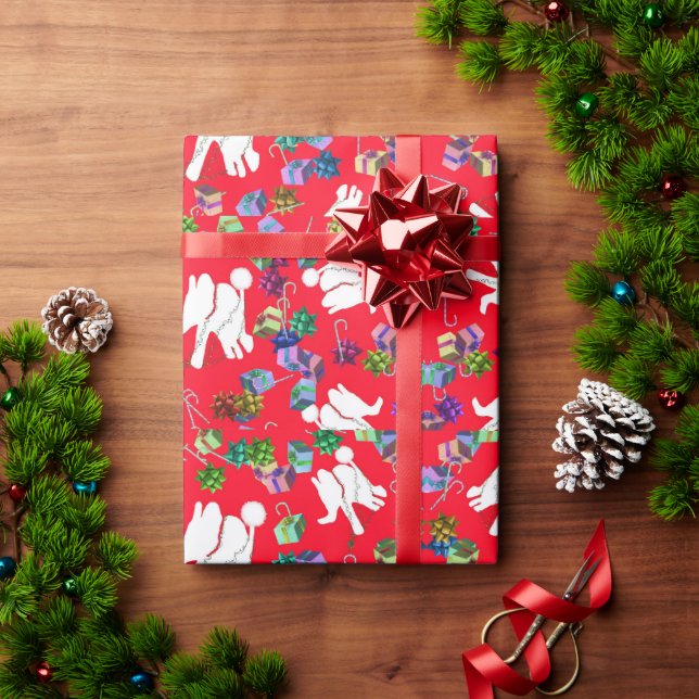 Cool white elephant Christmas gift wrapping paper (Holiday Gift)