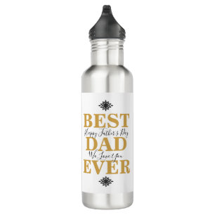 Cool White Gold Best Dad Ever Father's Day Photo 710 Ml Water Bottle