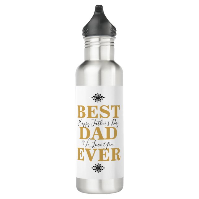 Cool White Gold Best Dad Ever Father's Day Photo 710 Ml Water Bottle (Right)