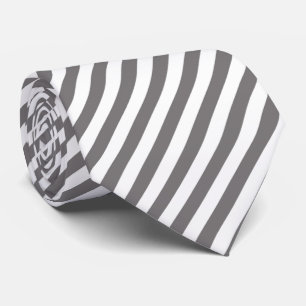 Cool white gray stripe pattern neck tie (