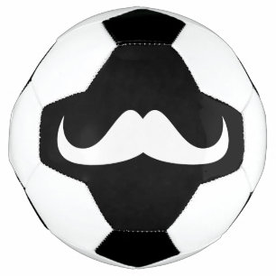 Cool White Handlebar moustache on Black Football