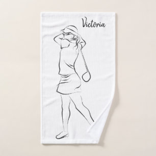 Cool White Modern Add Your Name Customised Ladies Hand Towel