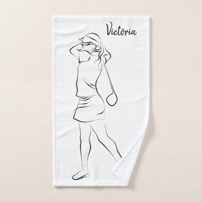  Cool White Modern Add Your Name Customised Ladies Hand Towel (Hand Towel)