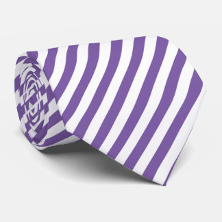 Cool white purple stripe pattern neck tie