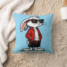 Cool White Rabbit in Red Jacket
