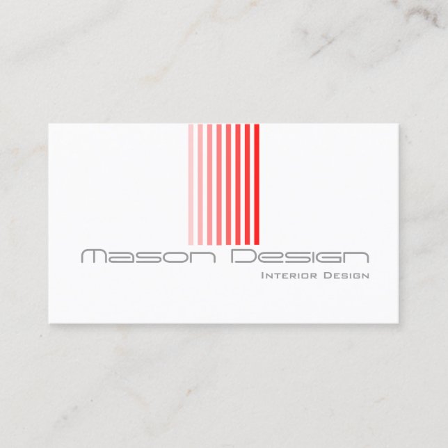 Cool White, Red and Grey Modern - Business Card (Front)