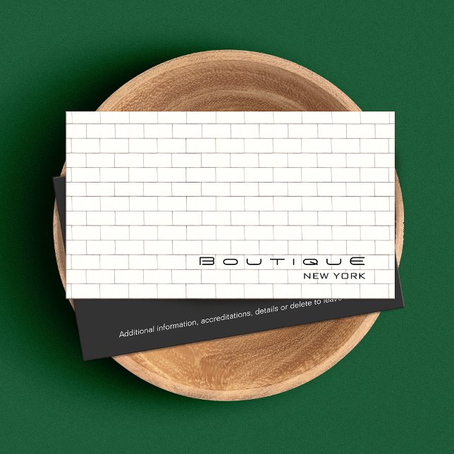 Cool White Subway Tile Pattern Business Card (Creator Uploaded)