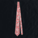 Cool White Tennis Racquets Pattern Stripes Pink Tie<br><div class="desc">White and pink and green stripes Tennis Rackets Pattern For Him | Summer Tennis Court. Gift for tennis player, white racquet tennis match on a green background. Personalised Gift for a tennis player. Trendy tennis players home decor. Trendy modern tennis player gifts. Cool retro modern gift for your school tennis...</div>