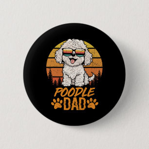 Cool White Toy Poodle Dad Fathers Day For Paw Dadd 6 Cm Round Badge