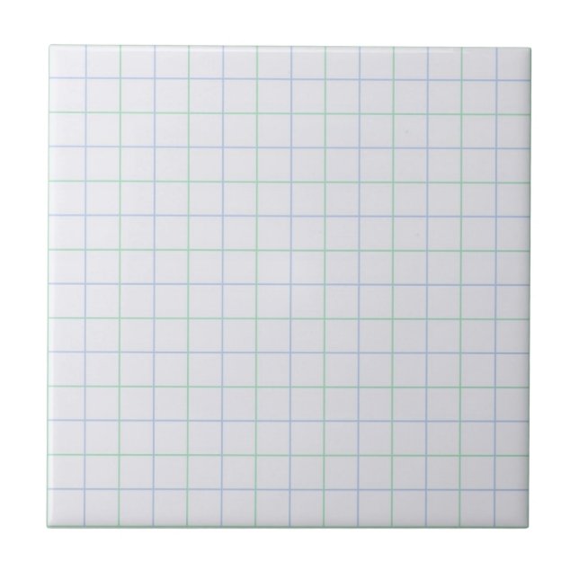 Cool White with Purple & Mint Green Chequered  Tile (Front)