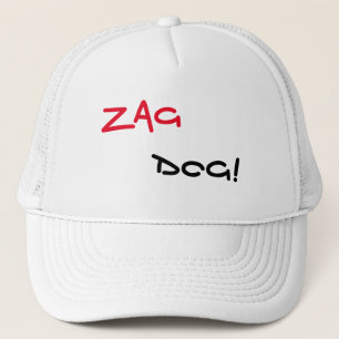 Cool White Zag Dog Hat