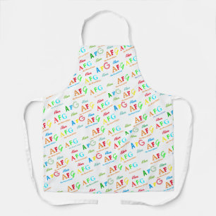 cool whiteapron with pattern of color names apron