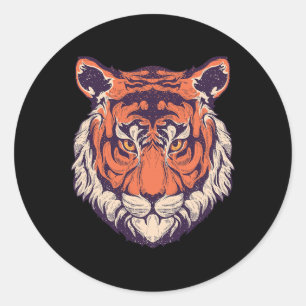 Cool Wild Tiger Tee Shirts, Tiger Fashion Graphic  Classic Round Sticker