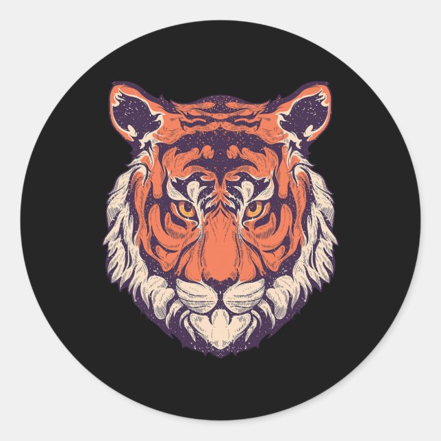 Cool Wild Tiger Tee Shirts, Tiger Fashion Graphic  Classic Round Sticker (Front)